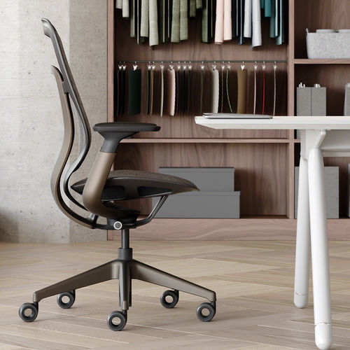 塑料工作椅 - KARMAN® - Steelcase - 布料 / 聚氨酯发泡 / 抛光铝