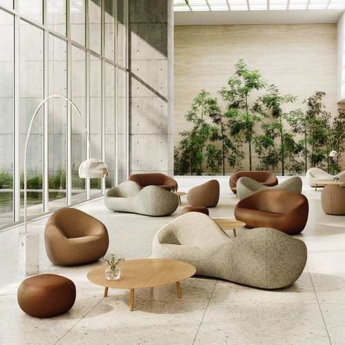 现代风格沙发 - JEAN - Steelcase - 布料 / 红色 / 蓝色