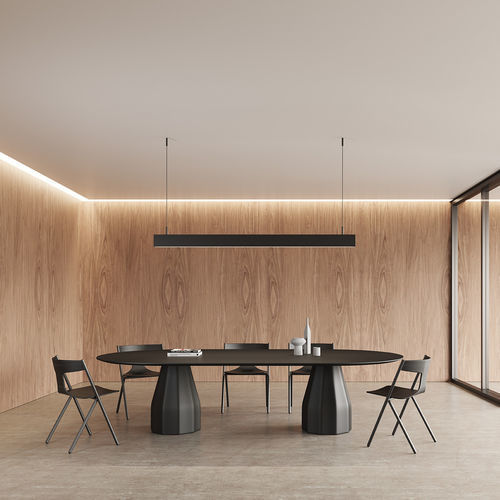 现代风格会议室桌 - BURIN - Steelcase - 大理石 / 金属桌脚 / 长方形