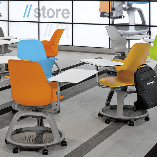 塑料工作椅 - NODE - Steelcase - 滑轮 / 带收纳 / 回转