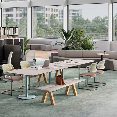 现代风格会议桌 - OBELOS&reg; - Steelcase EMEA - 木质 / 金属桌脚 / 长方形
