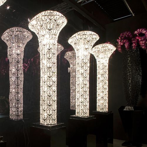 落地灯 - ARABESQUE BIG EXCLAMATION - VGnewtrend - 不锈钢网眼 / 不锈钢 / 水晶