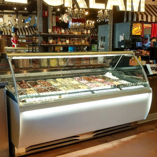 柜台冷藏展示柜 - VENTURA - Oscartek - 用于商店 / 不锈钢 / 带门