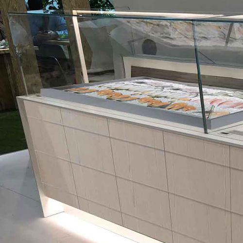 柜台冷藏展示柜 - ROSA PRO - Oscartek - 海产店 / 不锈钢 / 滑门式