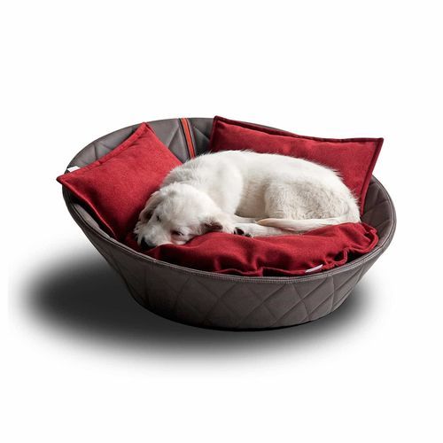 皮质狗篮 - CHESTER - pet.interiors - 棉质 / 丝绒 / 不锈钢