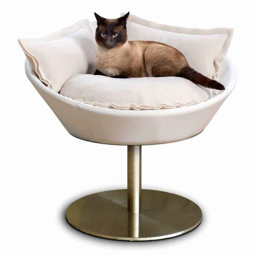 皮质猫床 - COSMO - pet.interiors - 棉质 / 不锈钢 / 椅垫可拆除