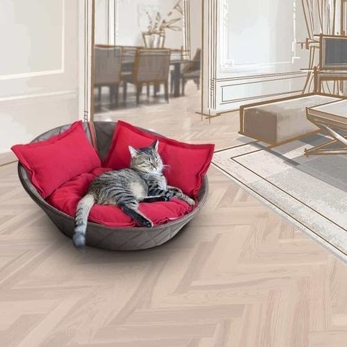 棉质猫篮 - CHESTER - pet.interiors - 聚酯 / 皮质 / 不锈钢