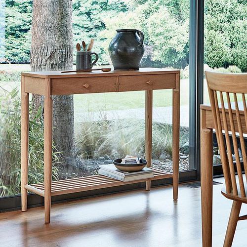 现代风格玄关桌 - CAPENA - ercol - 栎木 / 长方形 / 带抽屉