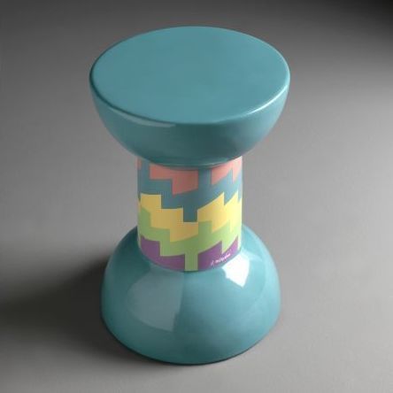 现代凳子 - SGABELLO ROCCHETTO DECORO 03 - FLAMINIA/弗拉米尼亚 - 陶瓷 / 陶瓷桌脚 / 中央脚撑