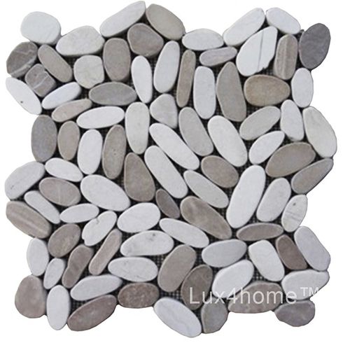 露台鹅卵石 - MIX WHITE & TAN - Lux4home™ - 用于地面 / 用于浴室 / 用于外墙