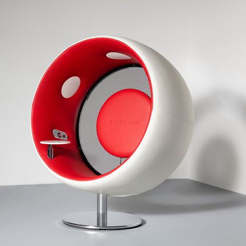 多媒体扶手椅 - sonic chair first class - SONIC CHAIR by designatics production GmbH  - 现代风格 / 皮质 / 不锈钢