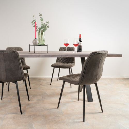 现代风格餐桌 - SUN WOOD ALTHOLZTISCH - MODELL VERGRAUTES HOLZ 03 - SUN WOOD by Stainer - 木质 / 金属桌脚 / 长方形