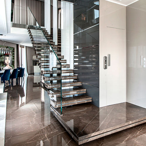 直线型楼梯 - LUXO: STONE - Officine Sandrini - L型 / U形 / 大理石台阶