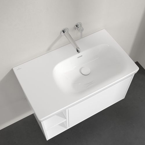 悬挂式台盆 - 5A52R3RW - Villeroy & Boch - 陶瓷 / 长方形 / 无孔