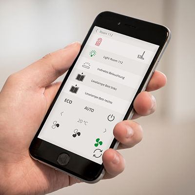 安全门禁移动应用 - MROOMOTE APP - MIDITEC - 照明管理 / 用于智能建筑系统 / RFID系统
