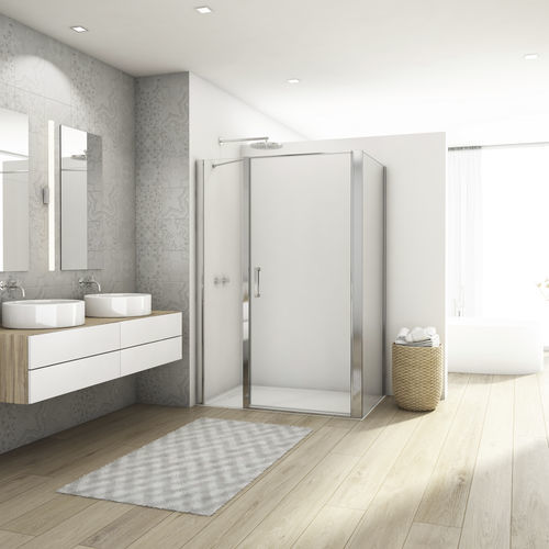 旋转淋浴间隔断 - DIVERA D22T31 + D22F1 - Ronal - 转角 / 壁龛式 / Securit®玻璃