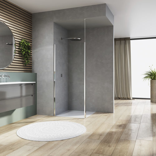 固定淋浴间隔断 - WALK-IN ARELIA : D20F1+D20BTK1V - Ronal - Securit®玻璃 / 透明玻璃 / 5 mm