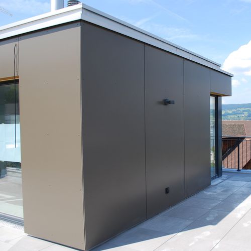 通风外墙立面 - CELLON - HOLZMOOS WÄDENSWIL - Bruag Design Factory AG - 面板 / HPL / 光滑