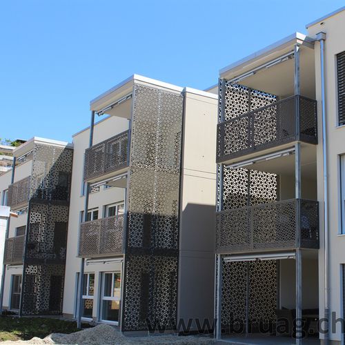 复合材料建筑遮阳板 - CELLON - MFH KLINGNAU - Bruag Design Factory AG - HPL / 用于外墙 / 用于阳光房