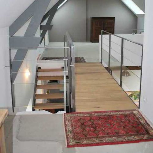 木质行人桥 - ESCALIER DESIGN 14 - 钢 / 玻璃 / 室内