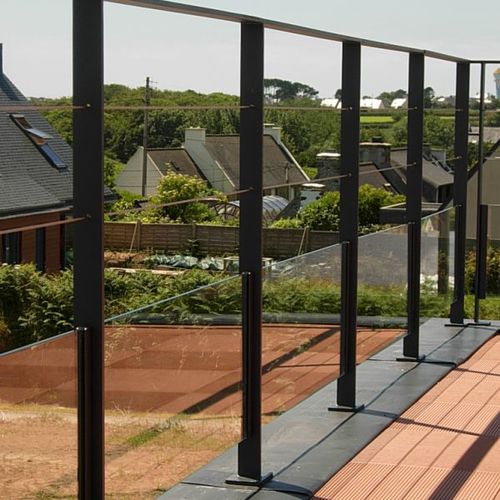 金属护栏 - CHERBOURG - ESCALIER DESIGN 14 - 线缆 / 玻璃板 / 户外