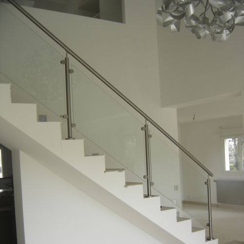 不锈钢护栏 - DEAUVILLE - ESCALIER DESIGN 14 - 玻璃板 / 室内 / 用于楼梯