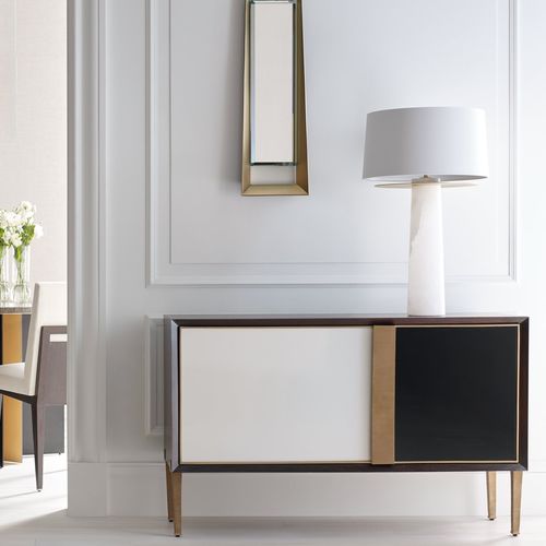 台灯 - ORBIT - Baker Furniture Co. - 黄铜 / 亚麻 / 大理石