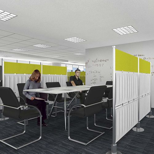 落地式办公室隔板 - ECOFLEX - Slalom - 吸声织物 / PVC / 金属