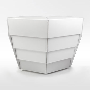 转角前台接待桌 - MOVIDESK SMART - Movidos srl - 不锈钢 / 阳极氧化铝 / Plexiglas®宝克力