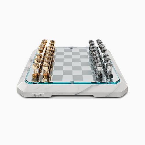 现代风格国际象棋桌 - Stratego White - Teckell - 家用 / 商用 / 镀铬黄铜
