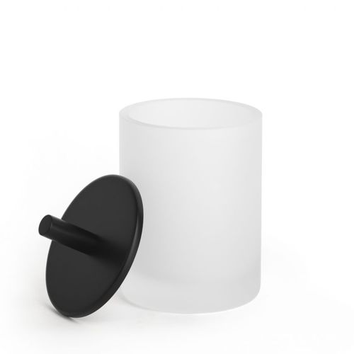 磨砂玻璃收纳瓶 - ROUND UP: BLACK - Klomfar GmbH - 带盖 / 用于浴室