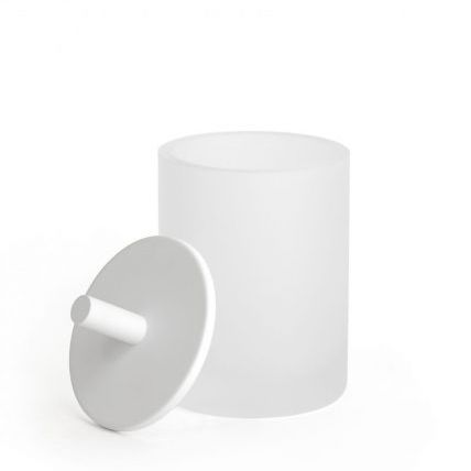 磨砂玻璃收纳瓶 - ROUND UP: FROSTED WHITE - Klomfar GmbH - 带盖 / 用于浴室