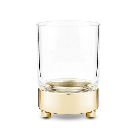 商用牙刷架 - CRYSTAL GLASS, BRASS GOLD PLATED - Klomfar GmbH