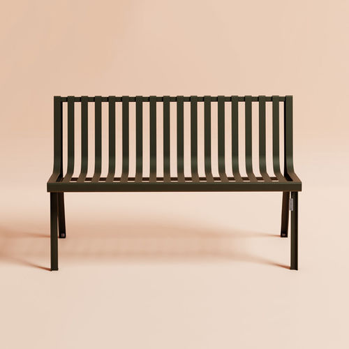 现代风格公共长椅 - Cité Z - Objets Publics - 热喷漆钢 / 带椅背 / 无扶手