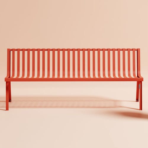 现代风格公共长椅 - Cité Z - Objets Publics - 热喷漆钢 / 带椅背 / 无扶手