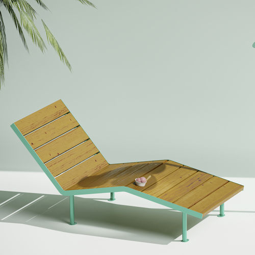 现代风格日光浴躺椅 - cité Bois - Objets Publics - 实木 / 黄杉木 / 电镀钢
