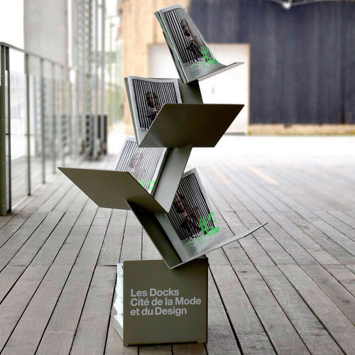 杂志报纸陈列架 - À livre ouvert - Objets Publics - 热喷漆钢 / 4 层 / 定制