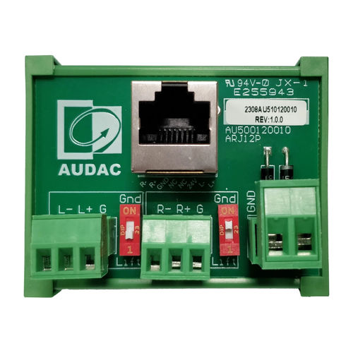 行人桥接口模块 - ARJ12P - Audac - DIN导轨 / RJ45