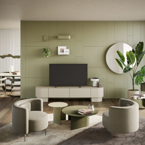 现代风格电视柜 - ASTERIA - Ronda Design - 带抽屉 / 涂漆中密度纤维板 / 金属