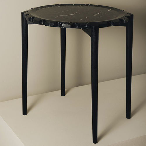 原创设计边桌 - CLOCK NERO MARQUINA - MAAMI HOME - 栎木 / 实木 / 大理石