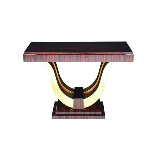 艺术装饰风格玄关桌 - KS002 - Cygal Art Deco GmbH & Co. KG - 光滑面漆木 / 乌檀木 / 带金色金属底座