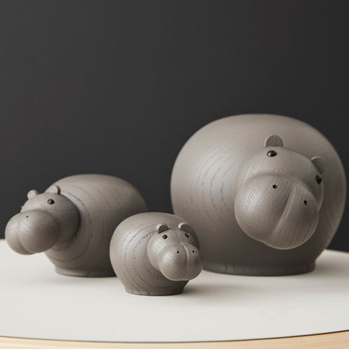 栎木雕塑 - HIBO HIPPOPOTAMUS - WOUD