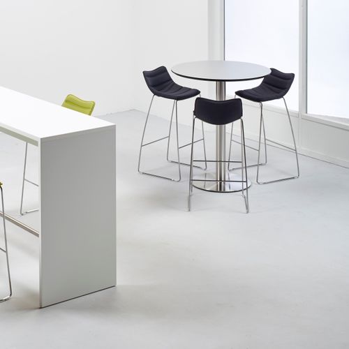 现代风格高脚桌 - cube Design - 磨砂不锈钢 / 圆形 / 专业