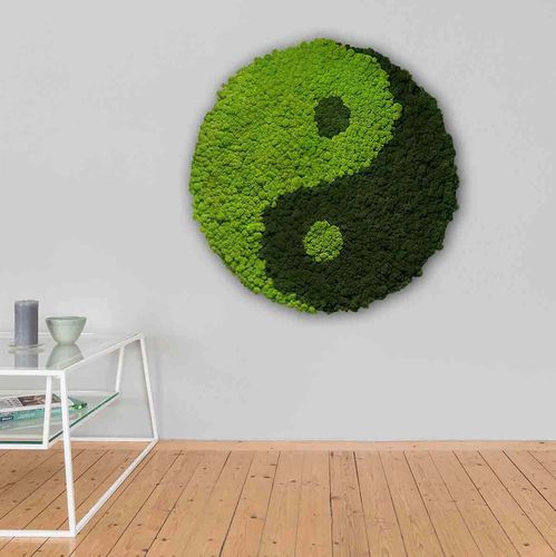 球形永生苔藓 - YIN AND YANG - FlowerArt GmbH - 用于生活框架 / 面板