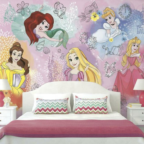 现代风格墙纸 - Disney Princess - York wallcoverings - 乙烯基 / 儿童图案 / 仿墙纸
