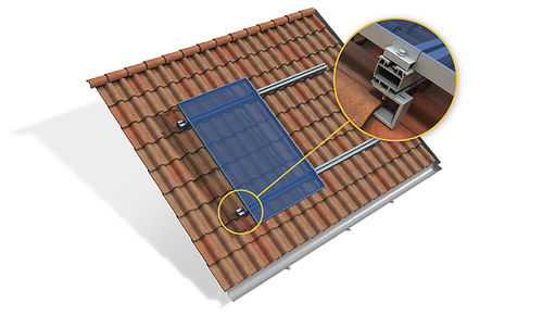 坡屋顶安装系统 - WITH BRACKETS, FOR TILES AND ROMAN TILES - Thesan - 瓦片屋顶 / 集成式 / 带螺旋固定基桩