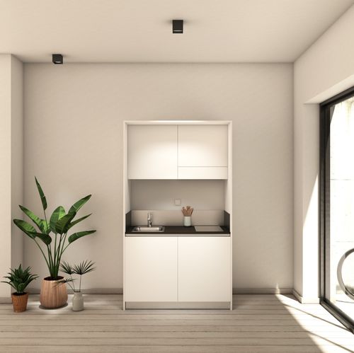 现代迷你厨房 - ARIA 124 - MiniCucine.com - 紧凑型 / 三聚氰胺 / 整体式