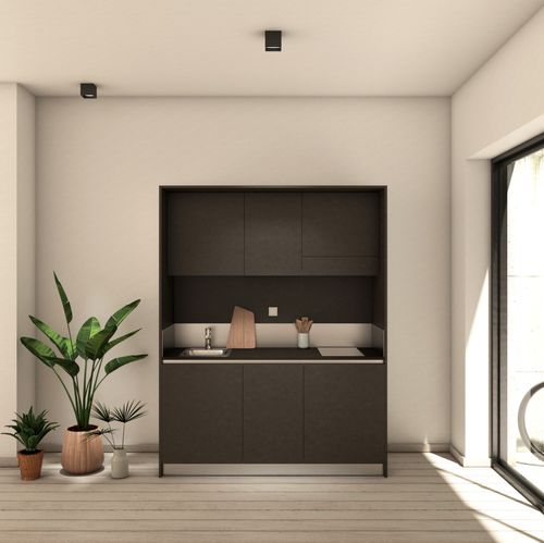现代迷你厨房 - ARIA 164 169 - MiniCucine.com - 紧凑型 / 三聚氰胺 / 整体式