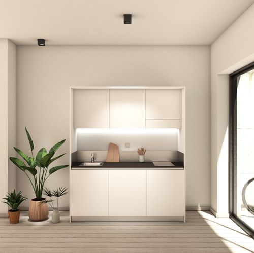 现代迷你厨房 - ARIA 184 - MiniCucine.com - 紧凑型 / 三聚氰胺 / 整体式