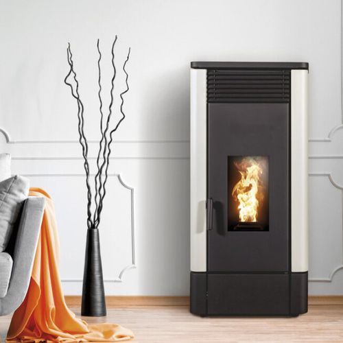 颗粒采暖炉 - IRIS - BESTOVE - 8 kW / 独立式 / 极简主义抽象派